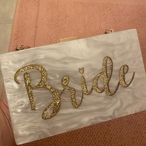 Acrylic bride purse with gold accents